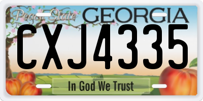 GA license plate CXJ4335