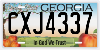 GA license plate CXJ4337