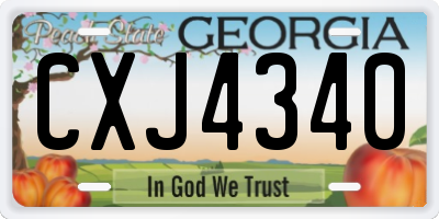 GA license plate CXJ4340