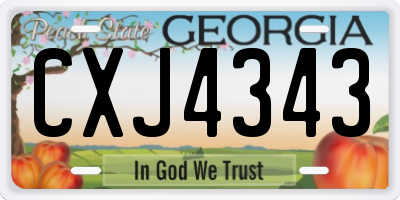 GA license plate CXJ4343