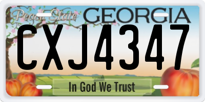 GA license plate CXJ4347