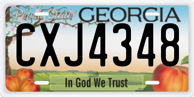 GA license plate CXJ4348