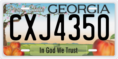 GA license plate CXJ4350
