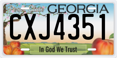 GA license plate CXJ4351