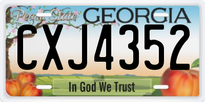 GA license plate CXJ4352