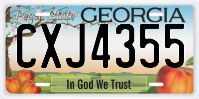 GA license plate CXJ4355