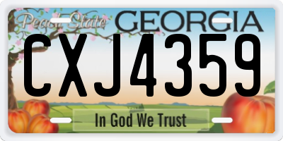 GA license plate CXJ4359