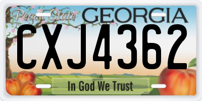 GA license plate CXJ4362