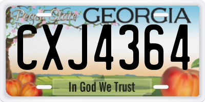 GA license plate CXJ4364