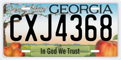 GA license plate CXJ4368