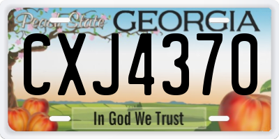 GA license plate CXJ4370