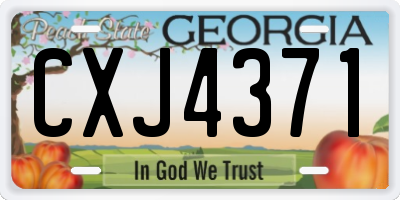 GA license plate CXJ4371