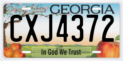 GA license plate CXJ4372
