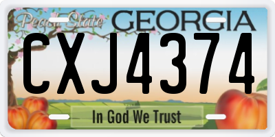 GA license plate CXJ4374