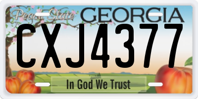 GA license plate CXJ4377