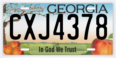 GA license plate CXJ4378