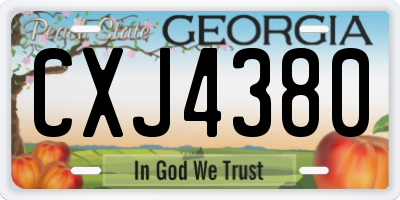 GA license plate CXJ4380