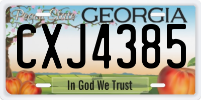 GA license plate CXJ4385