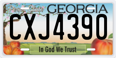 GA license plate CXJ4390