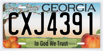 GA license plate CXJ4391