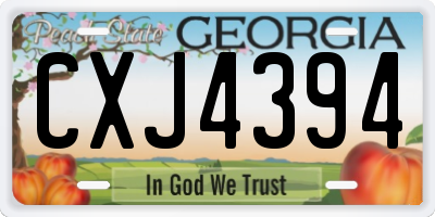 GA license plate CXJ4394