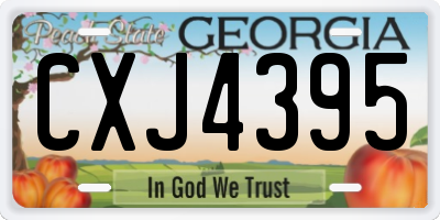 GA license plate CXJ4395