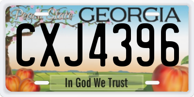 GA license plate CXJ4396