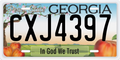 GA license plate CXJ4397