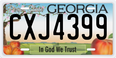 GA license plate CXJ4399
