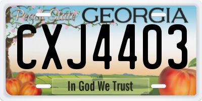 GA license plate CXJ4403