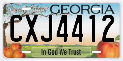 GA license plate CXJ4412