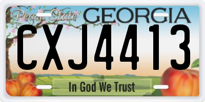 GA license plate CXJ4413