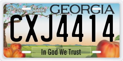 GA license plate CXJ4414