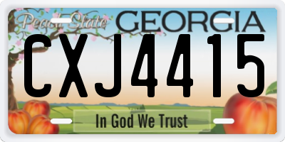 GA license plate CXJ4415