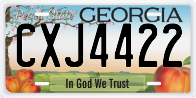 GA license plate CXJ4422