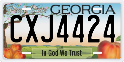 GA license plate CXJ4424