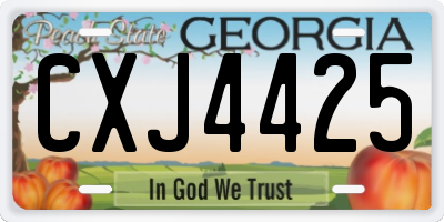 GA license plate CXJ4425