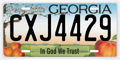 GA license plate CXJ4429