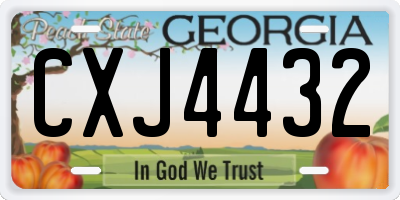 GA license plate CXJ4432