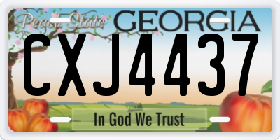 GA license plate CXJ4437