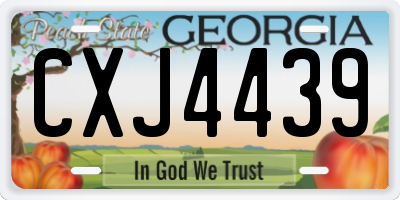 GA license plate CXJ4439