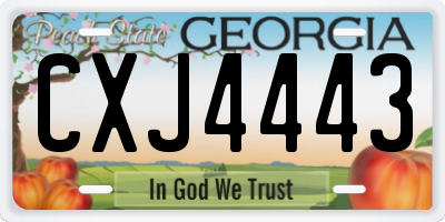 GA license plate CXJ4443