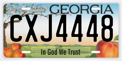 GA license plate CXJ4448