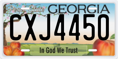 GA license plate CXJ4450