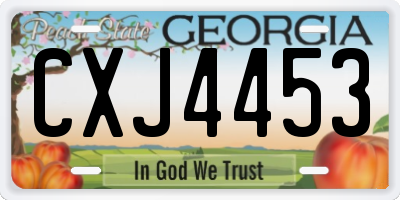 GA license plate CXJ4453
