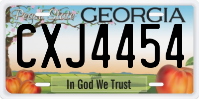 GA license plate CXJ4454