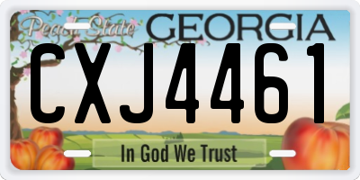 GA license plate CXJ4461