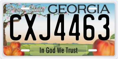 GA license plate CXJ4463