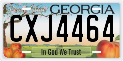 GA license plate CXJ4464