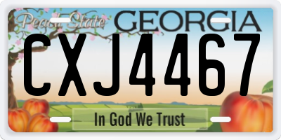 GA license plate CXJ4467